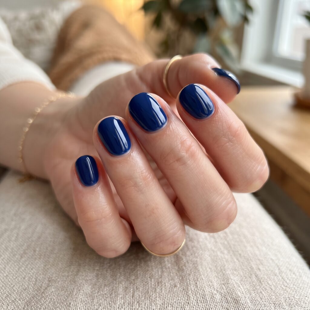 Dark Blue Nails Ideas: 30 Stunning Looks to Inspire Your Next Manicure 24 Short Navy Blue Nails Idea