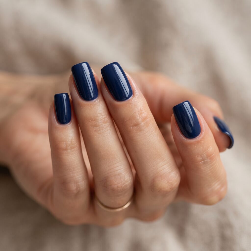 Dark Blue Nails Ideas: 30 Stunning Looks to Inspire Your Next Manicure 18 Navy Blue Squoval Nails Idea