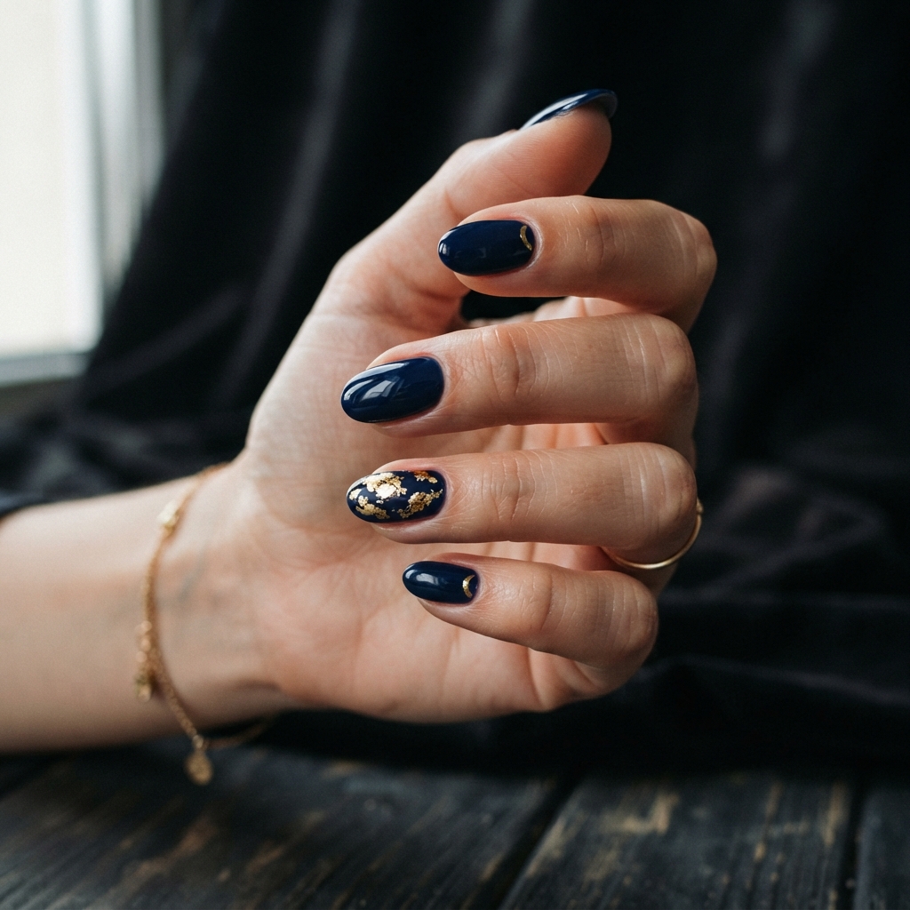 30 Winter Wonderland Nails Ideas You'll Want to Save 6 Deep Navy Winter Nail Ideas