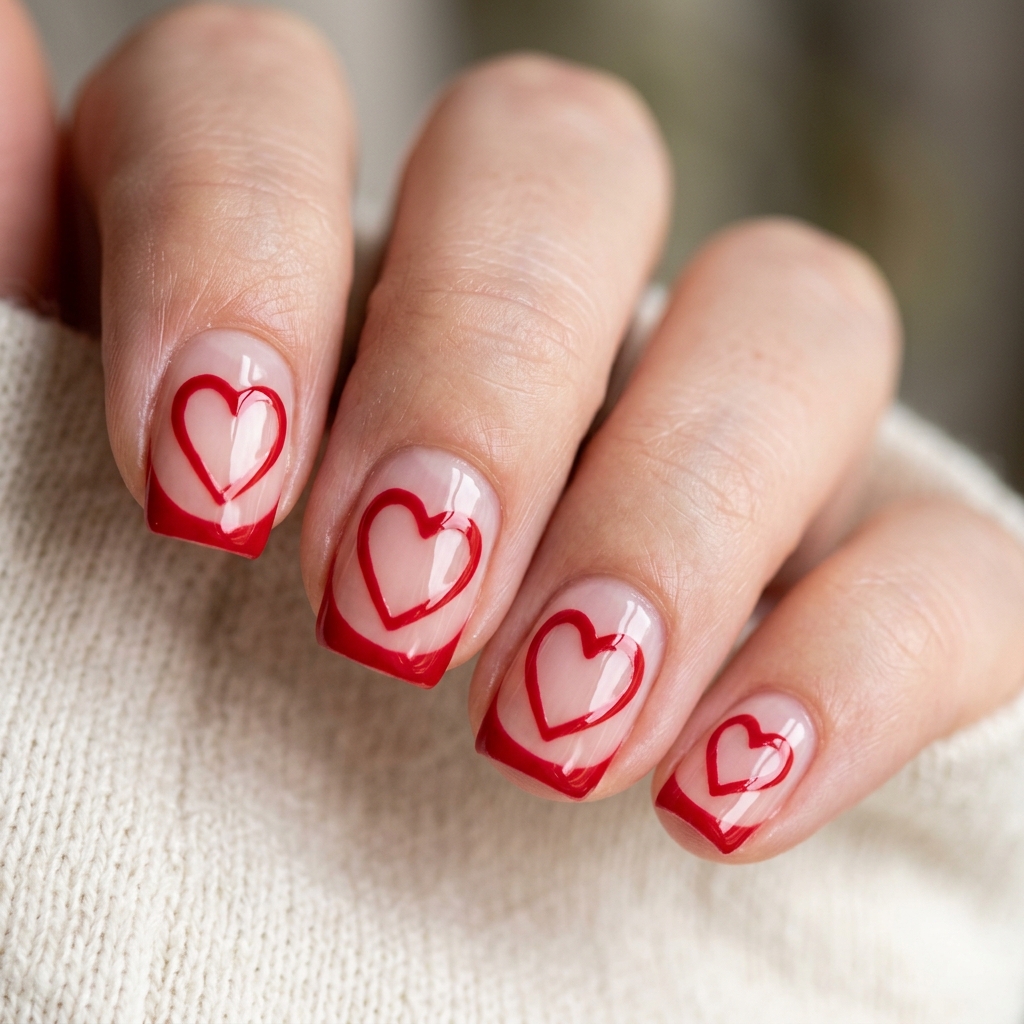 30 Valentines Nails Ideas to Fall in Love With 23 Negative Space Heart Nail Ideas