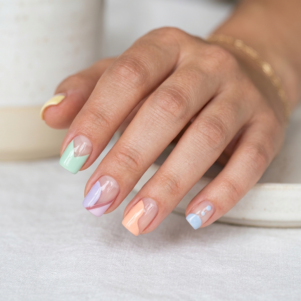 Negative Space Spring Nails Ideas
