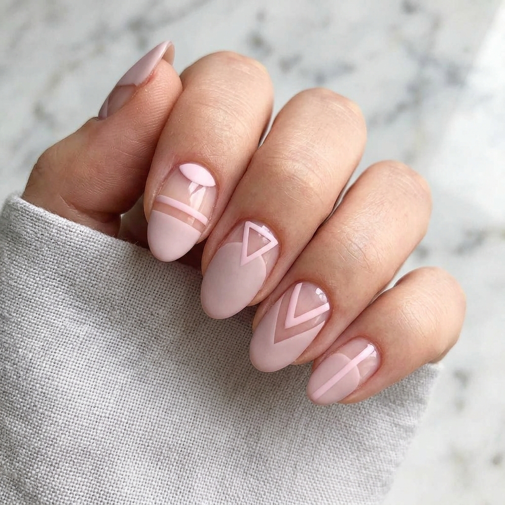 Light Pink Negative Space Nail Ideas