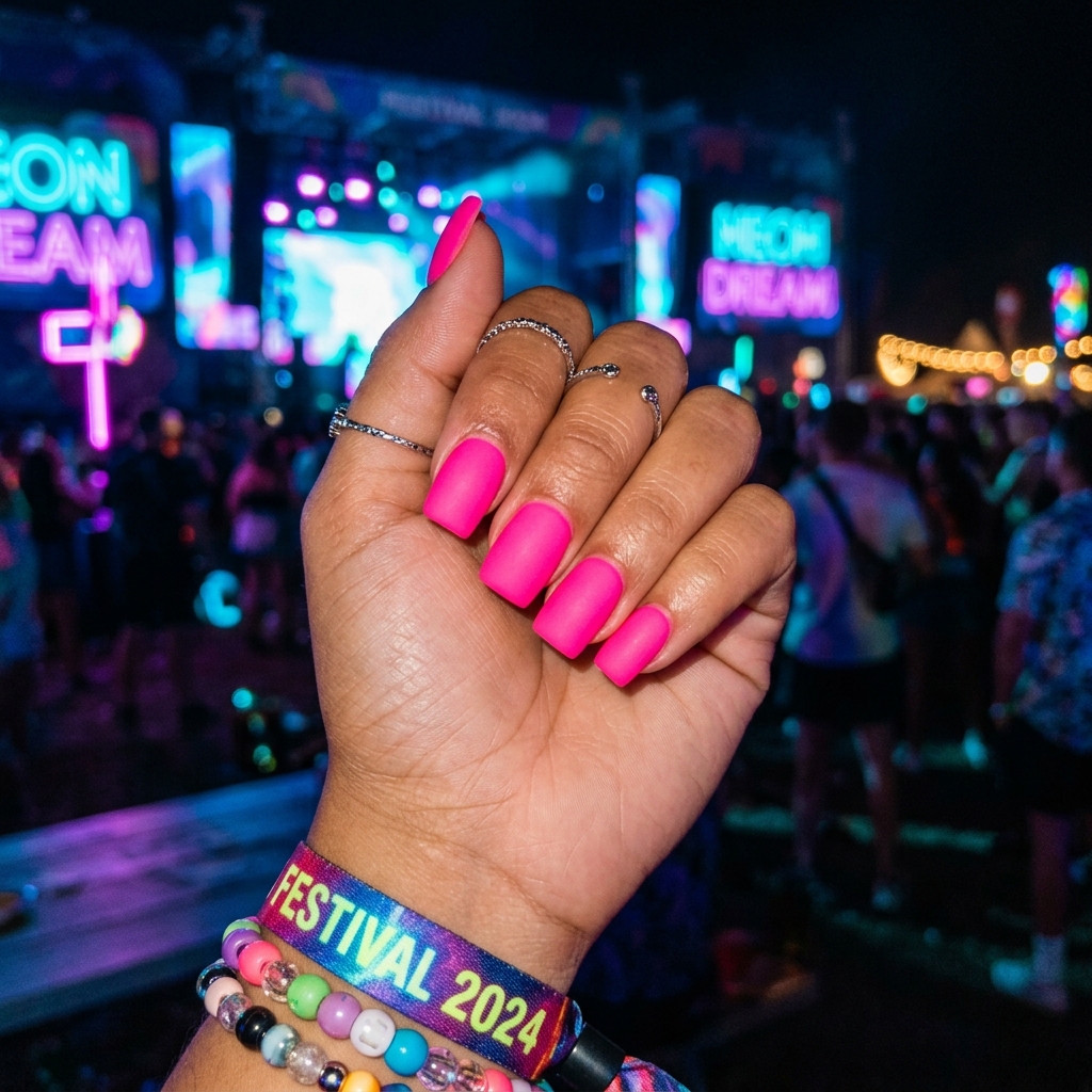 30 Pink Acrylic Nails Ideas 21 Neon Pink Acrylic Nails Idea