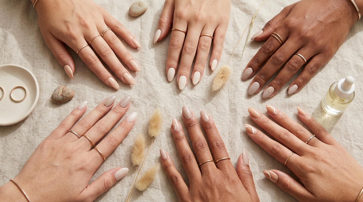 Neutral Almond Nails