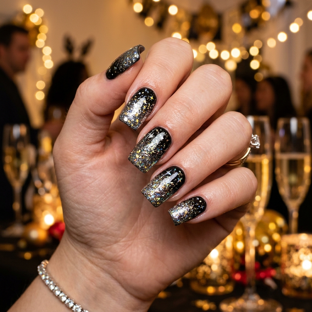 New Year's Eve Winter Nail Idea