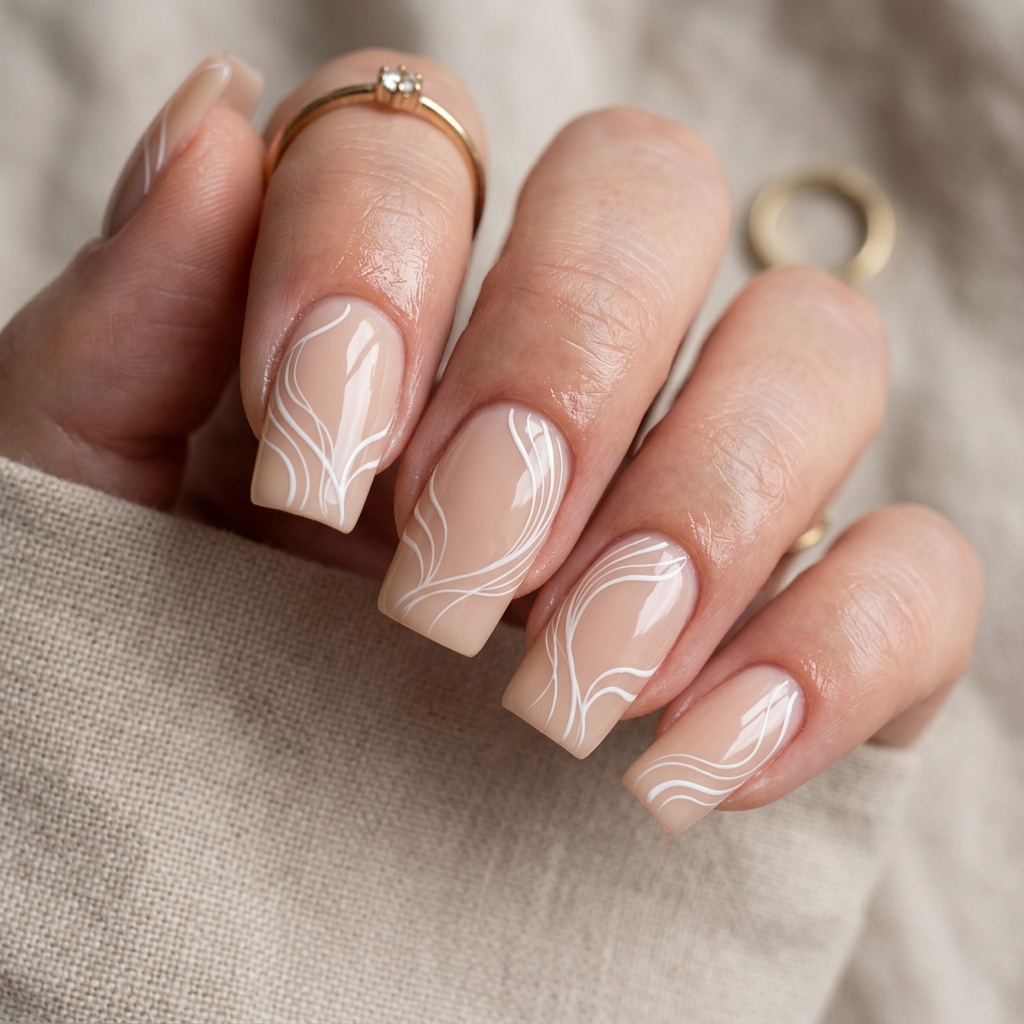 Simple Acrylic Nails Ideas: 30 Creative Looks You'll Love 17 Fine Line Simple Acrylic Nails Ideas