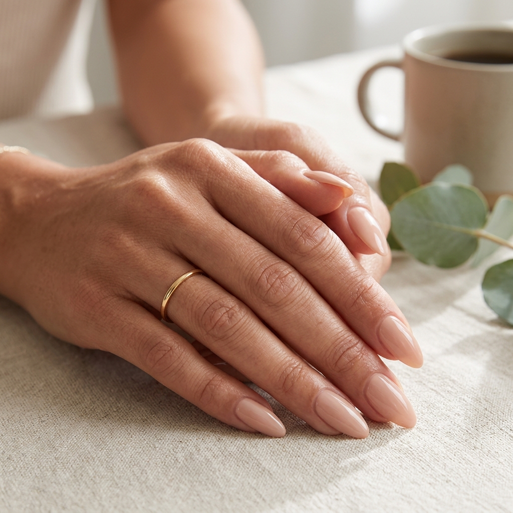30 Simple Almond Nails Ideas That Never Go Out of Style 2 Nude simple almond nails Idea