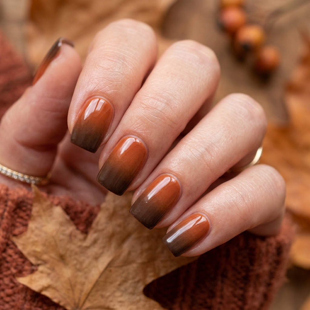 Autumn Nails Ideas: 30 Warm and Creative Ways to Style Your Manicure 12 Ombre Autumn Nails Idea