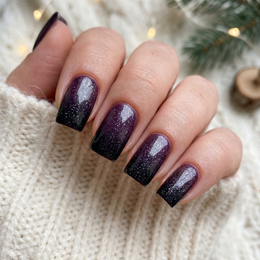 Ombre Winter Nails Idea