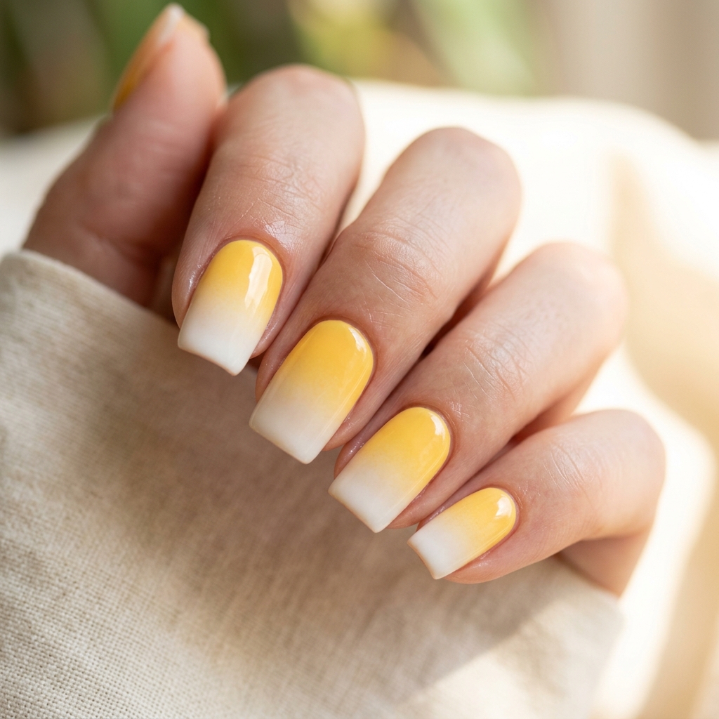 Ombre Yellow Nail Idea