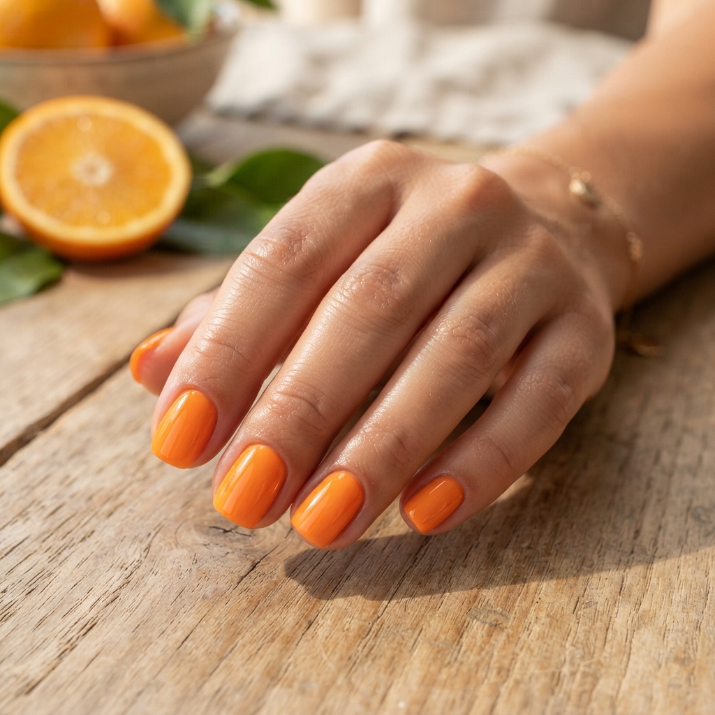 30 short Summer Nails 2025 ideas You'll Want to save Now 3 Citrus Orange Short Summer Nails 2025 Ideas