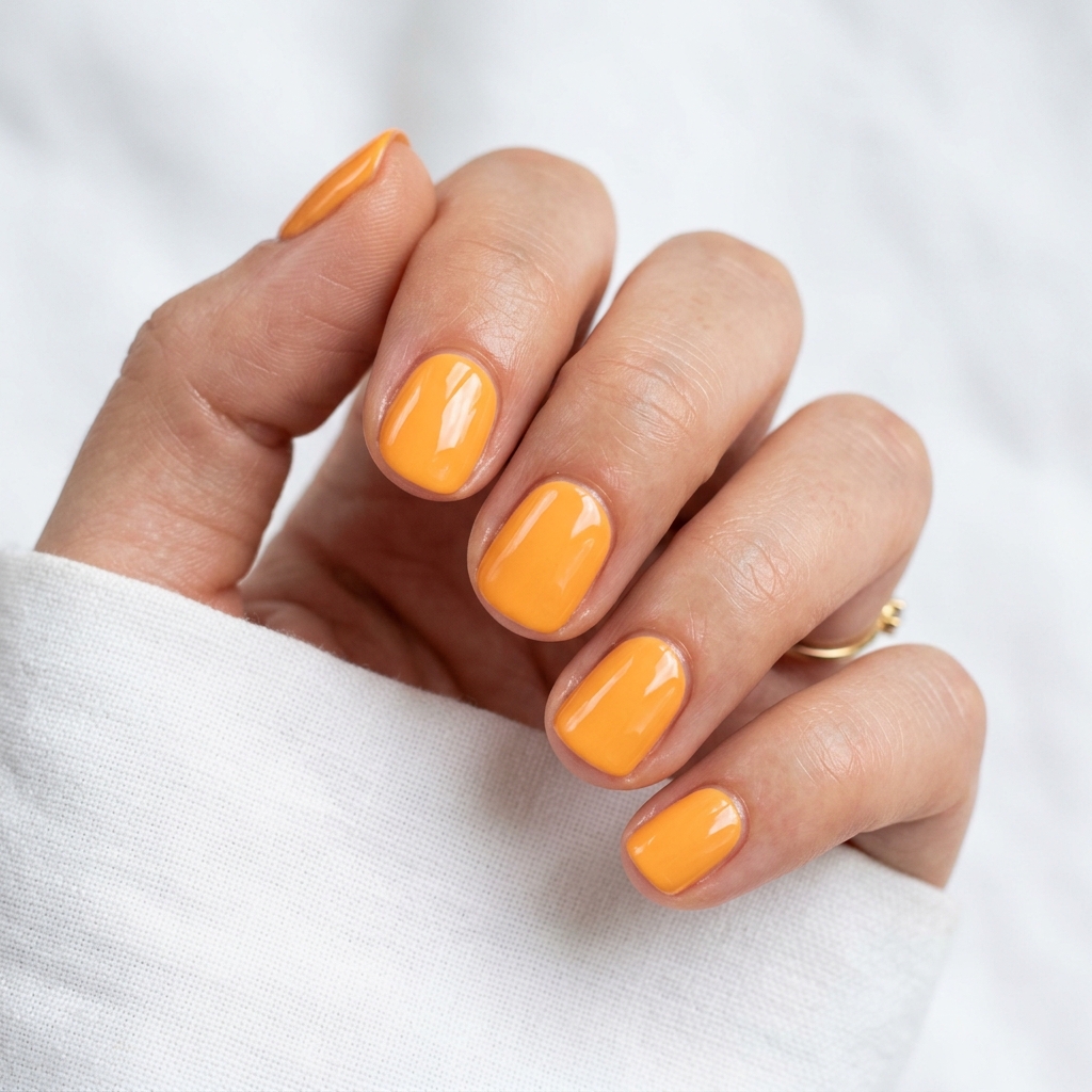 Simple Orange Summer Nail Ideas