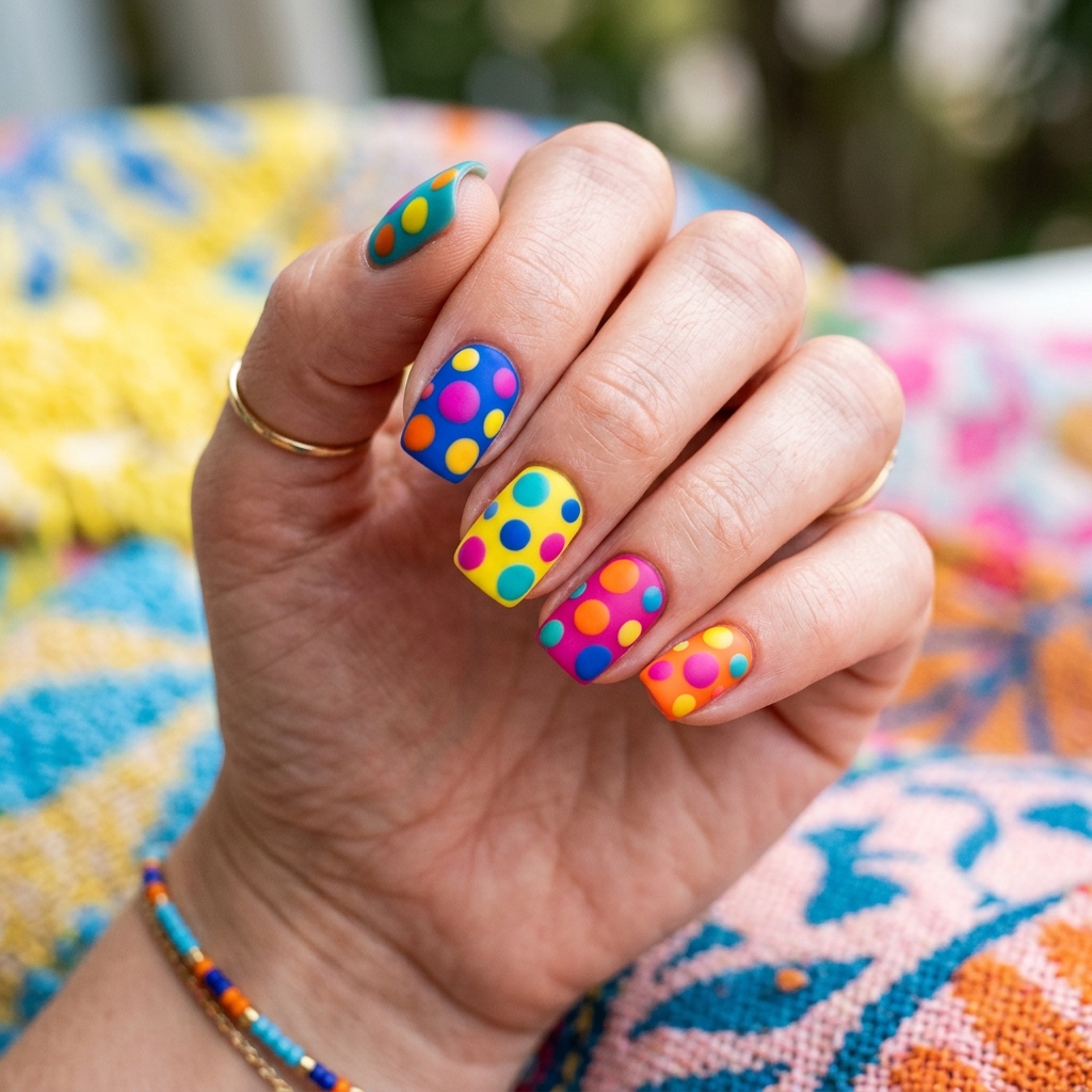 Oversized Polka Dot Nails Idea