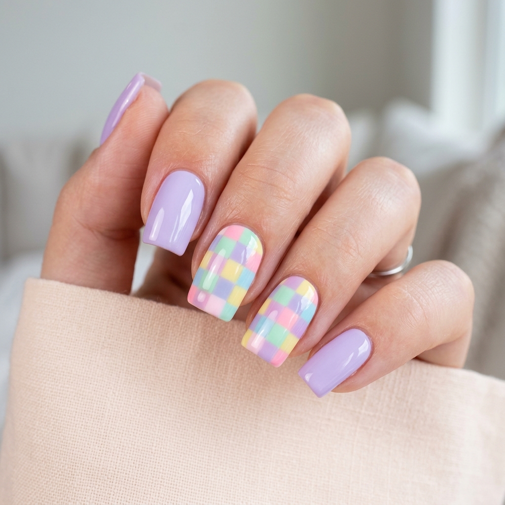 Checkerboard Pattern Nail Ideas