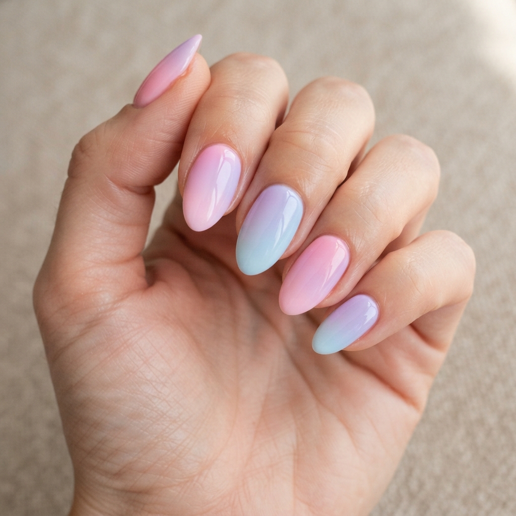 Gradient Pastel  Nails Idea