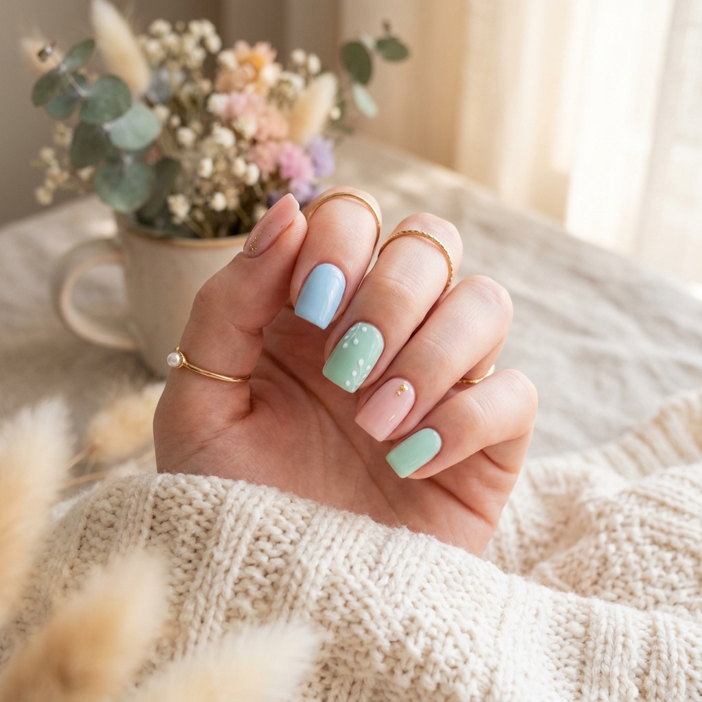 30 Simple Nail Art Ideas to Spark Your Creativity 11 Pastel Simple Nail Art Ideas