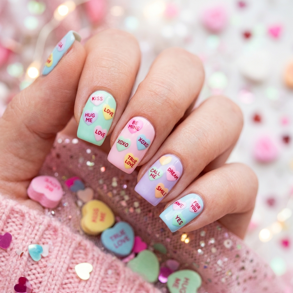 30 Valentines Nails Ideas to Fall in Love With 15 Valentine's Candy Nail Ideas