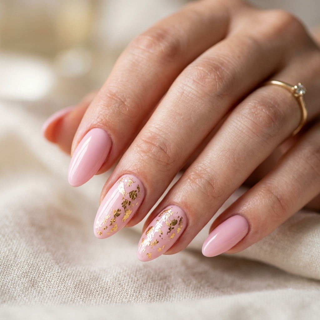 30 Pastel Nails Ideas 11 Pastel Nails With Gold Foil Idea