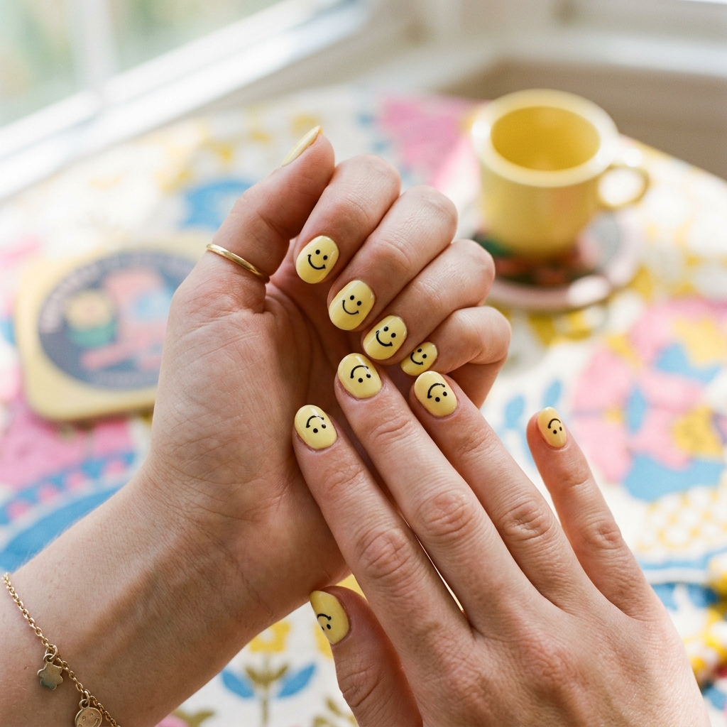 30 Pastel Nails Ideas 29 Pastel Nails With Smiley Faces Idea