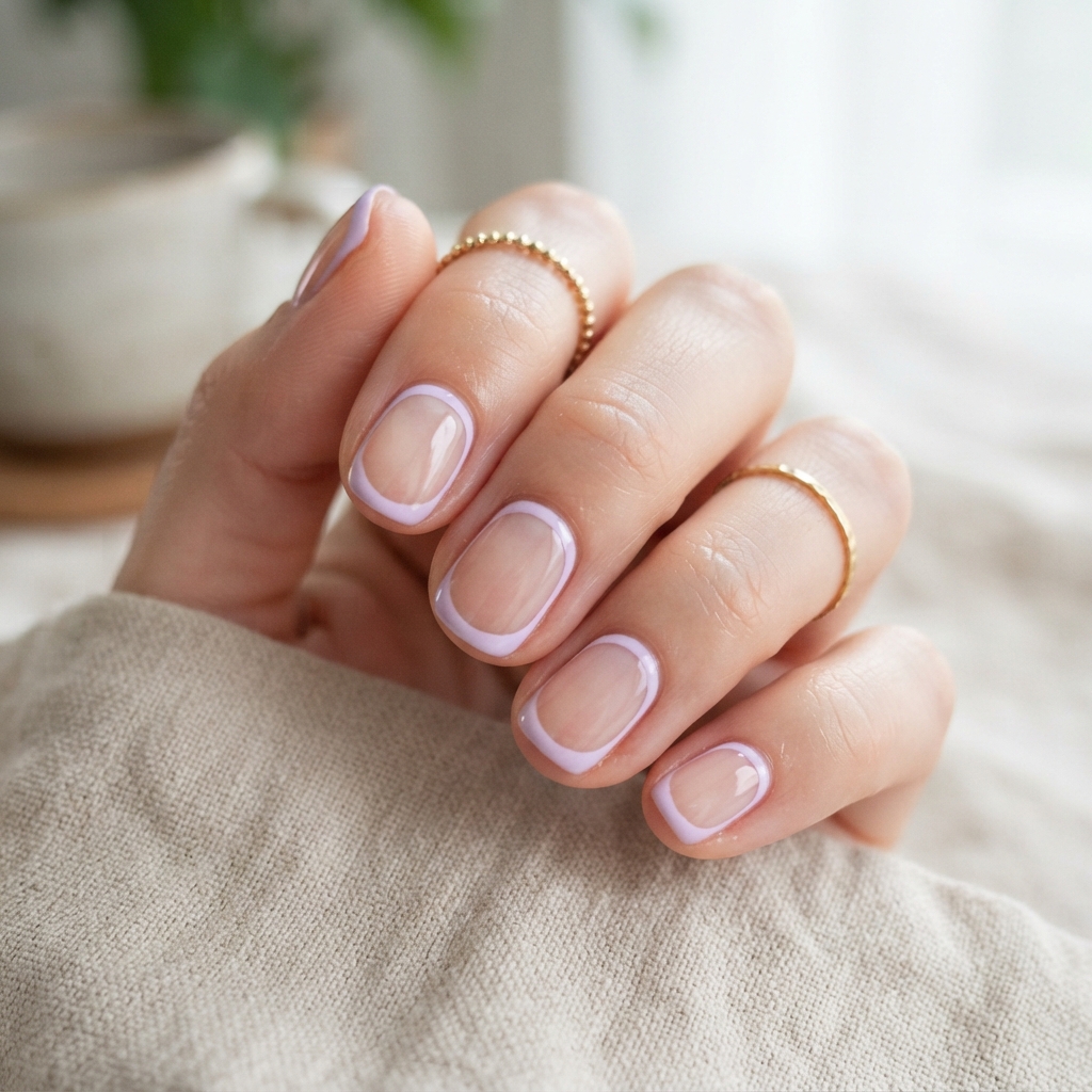 Negative Space Pastel Nails Idea