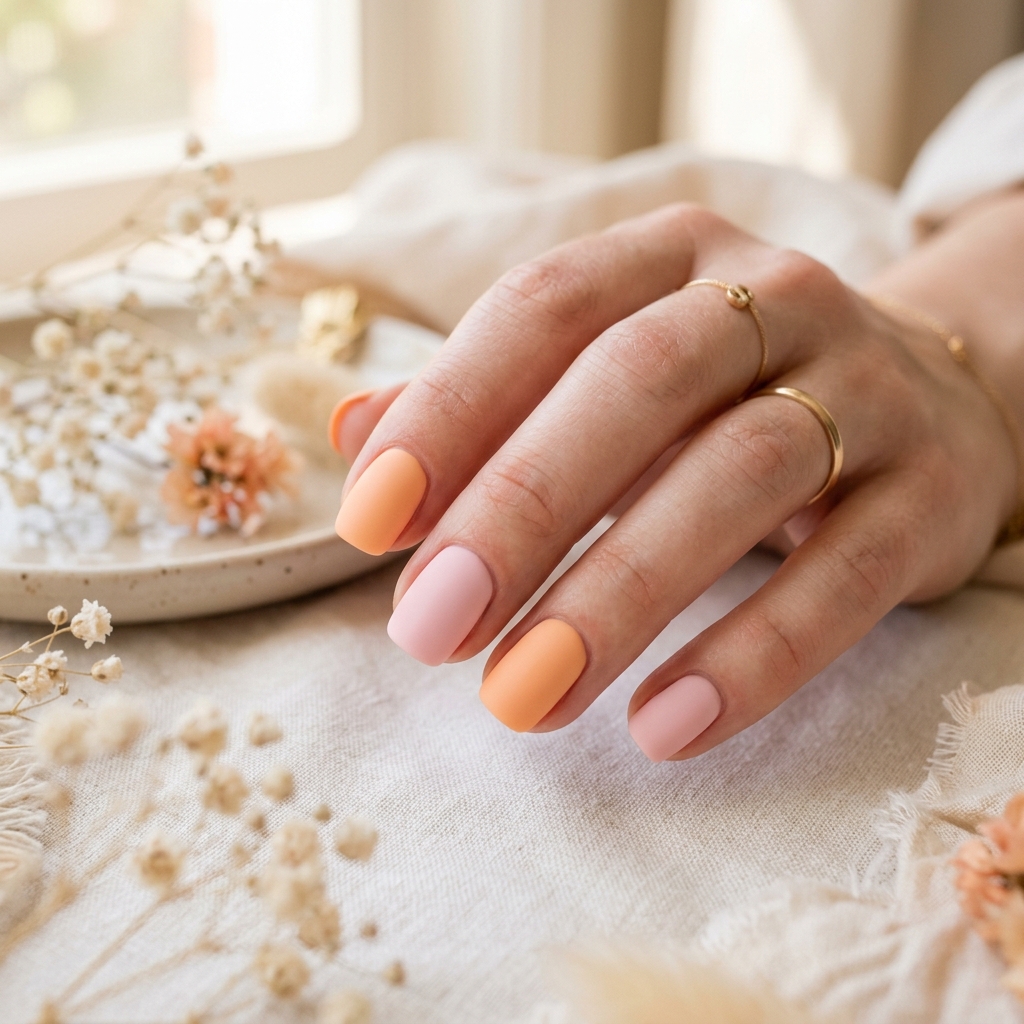 30 Pink and Orange Nails Ideas 7 Pastel Pink and Orange Nail Ideas