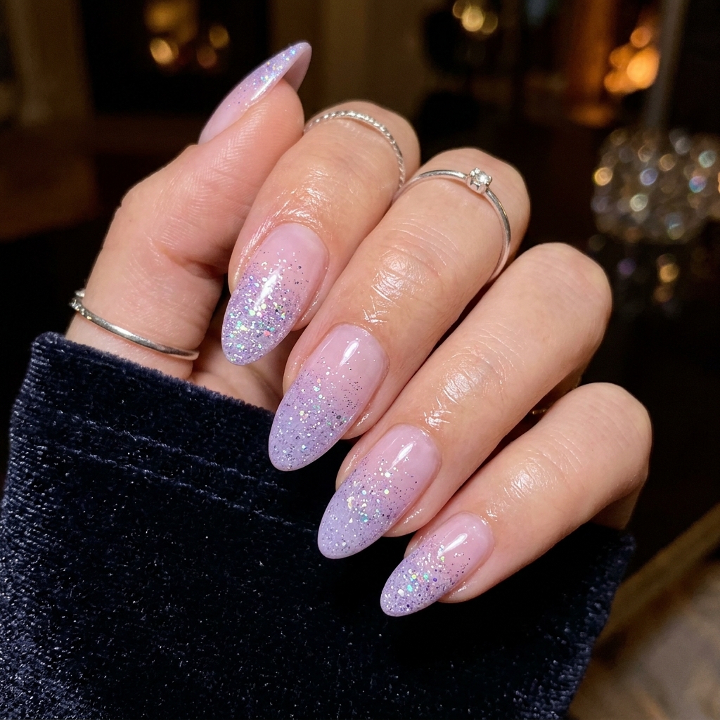 Pastel Purple Ombre Glitter Ideas