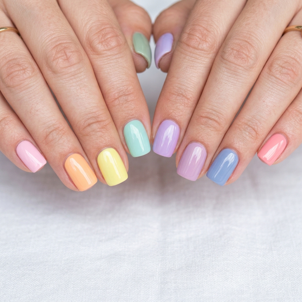 Pastel Rainbow Nail Ideas