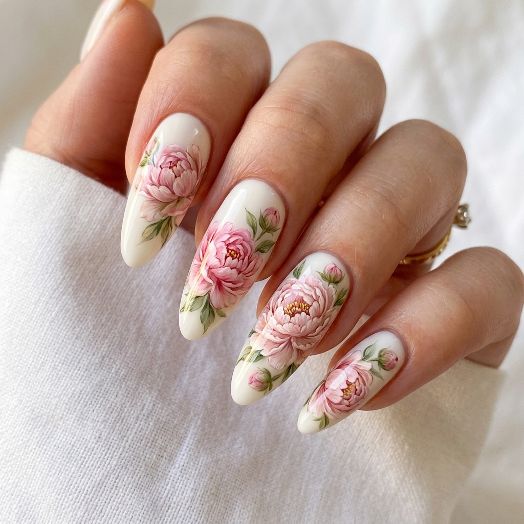 Flower Nails: 30 Stunning Floral Ideas to Inspire Your Next Manicure 6 Peony Nails Ideas
