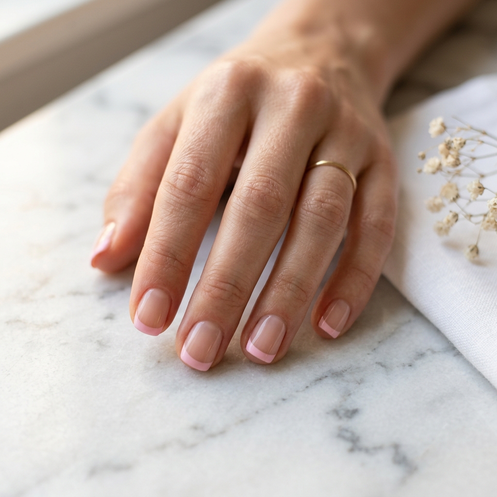 30 Short Natural Nails Ideas to Inspire Your Next Manicure 3 Soft Pink French Tip Idea