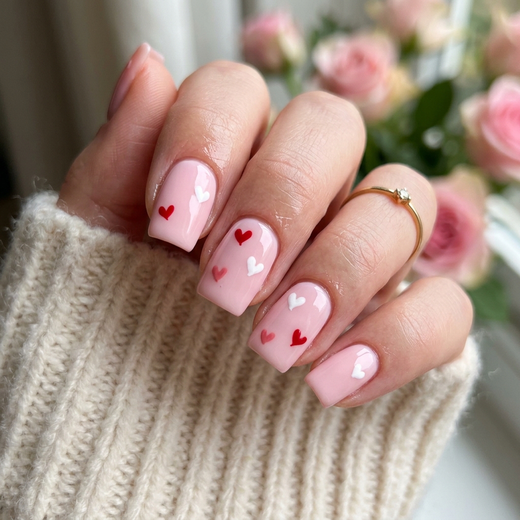 30 Pink Acrylic Nails Ideas 23 Pink Heart Nail Art Idea