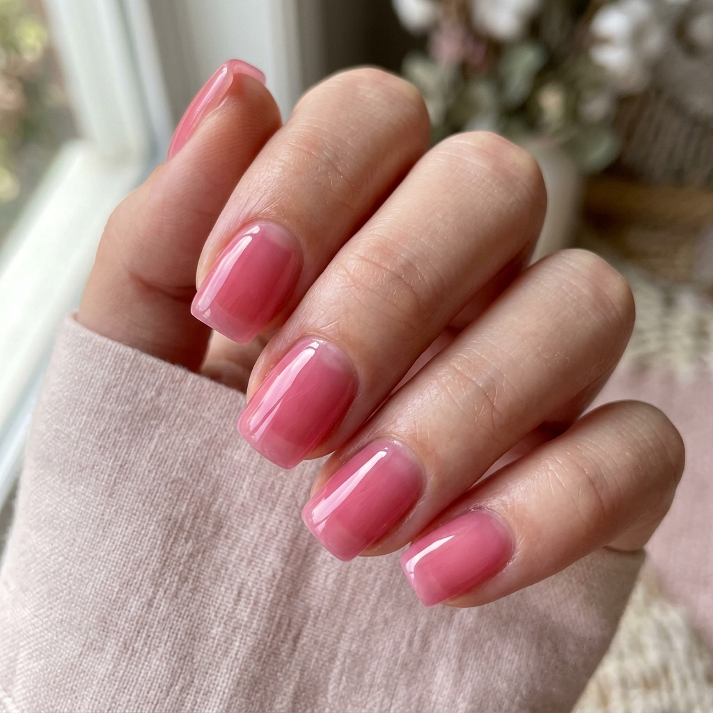 30 Pink Acrylic Nails Ideas 27 Jelly pink acrylic nails Idea