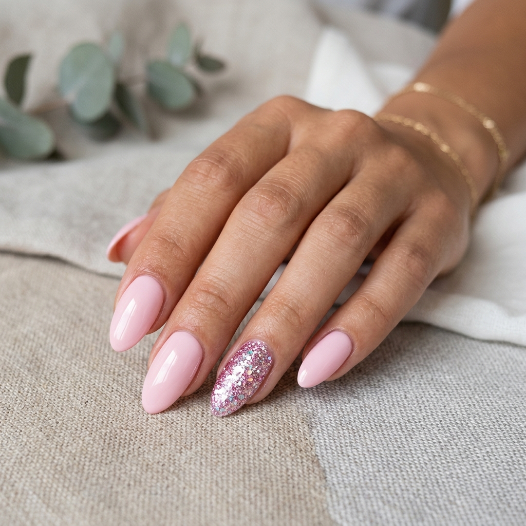 30 April Nails Ideas to Brighten Up Your Spring Look 16 Glitter Accent Nail Ideas
