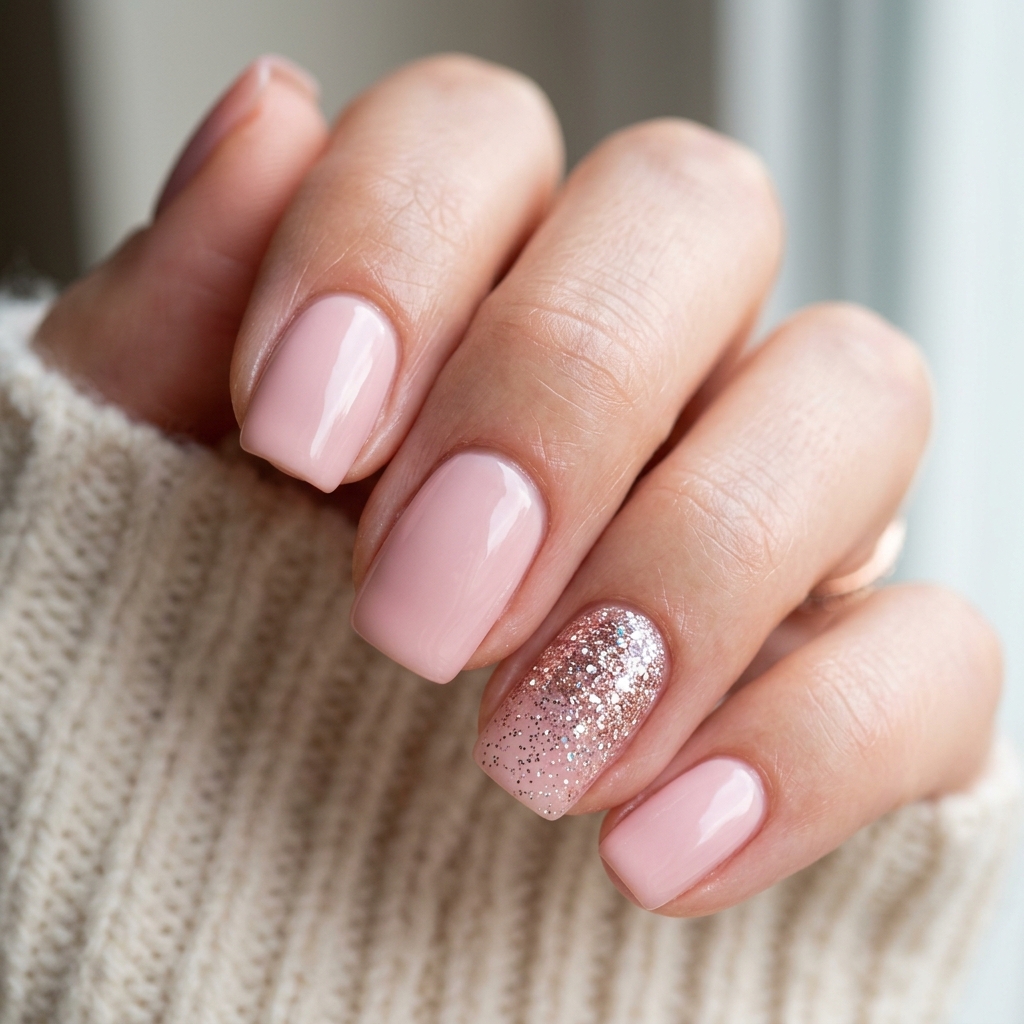 30 Simple Nail Art Ideas to Spark Your Creativity 9 Glitter Accent Nail Art Ideas