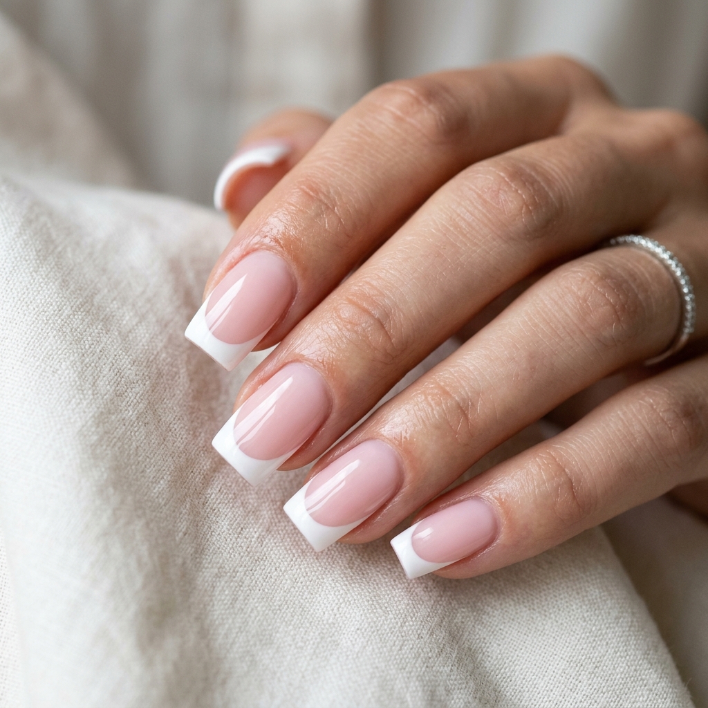 30 Pink Acrylic Nails Ideas 5 Pink and White French Tip Idea