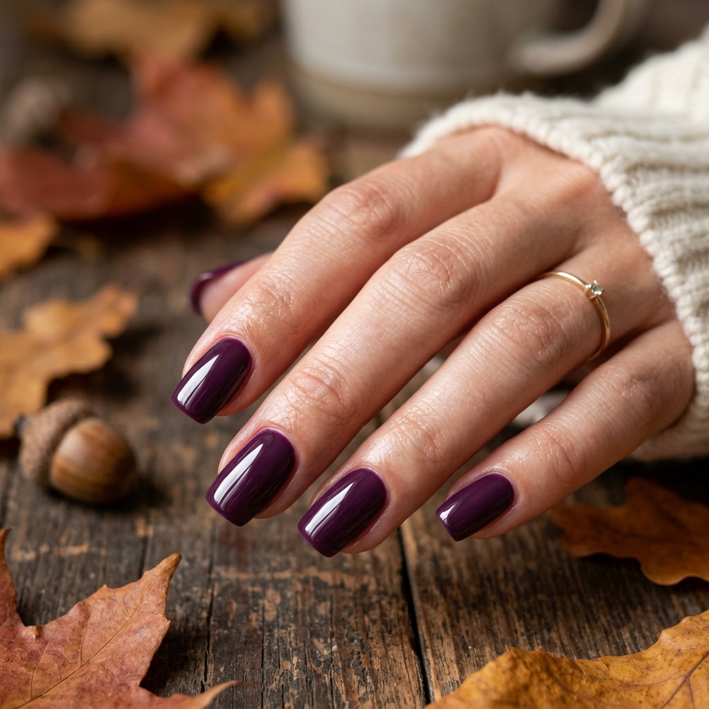 Autumn Nails Ideas: 30 Warm and Creative Ways to Style Your Manicure 8 Plum Autumn Nails Idea