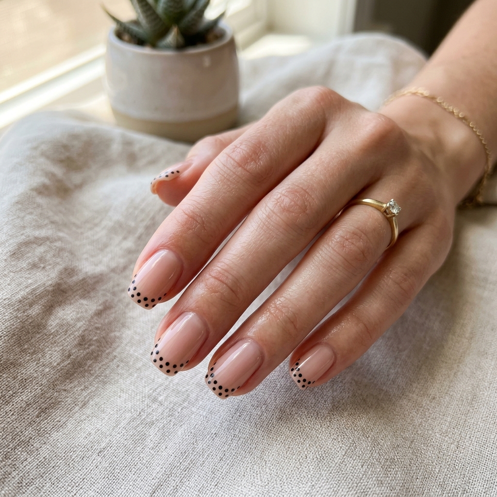 Polka Dot French Manicure Idea