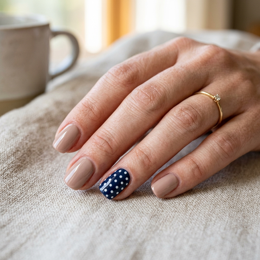 Polka Dot Accent Nail Idea