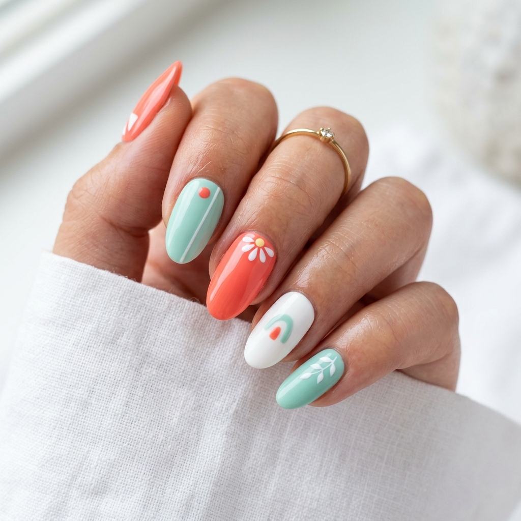 Simple Press On Summer Nail Ideas
