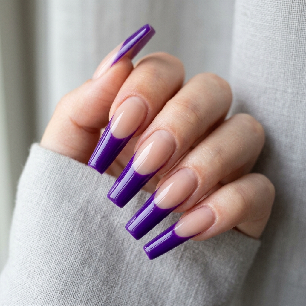 30 Purple French Tip Nails Ideas You'll Want to Save Now 23 Purple French Tip Long Nails Ideas