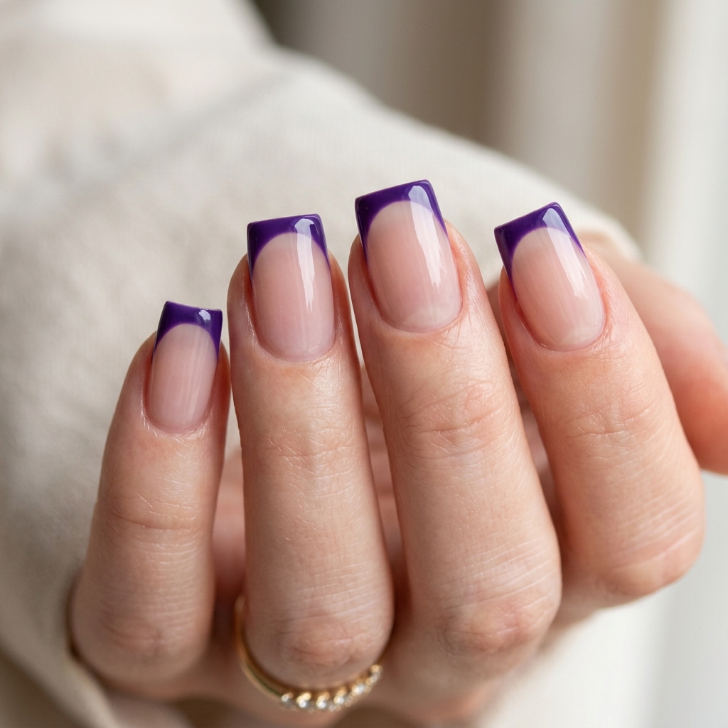 30 Purple French Tip Nails Ideas You'll Want to Save Now 20 Purple Square French Tip Nails Ideas