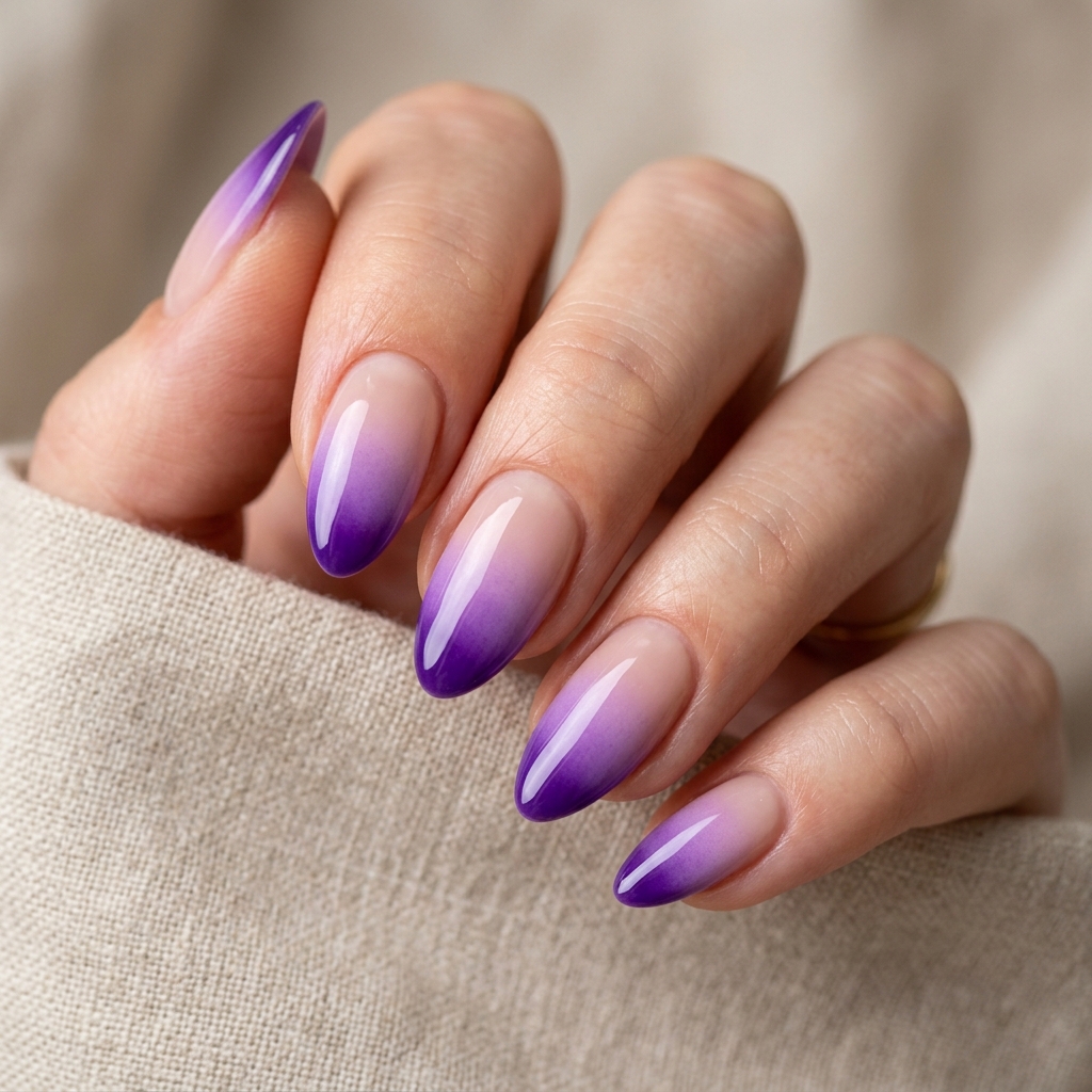 30 Purple French Tip Nails Ideas You'll Want to Save Now 5 Purple Ombre French Tip Nails Ideas