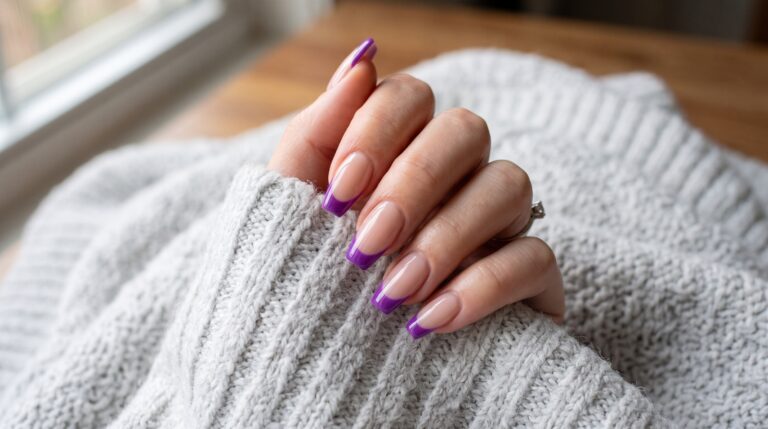 Purple French Tip Nails