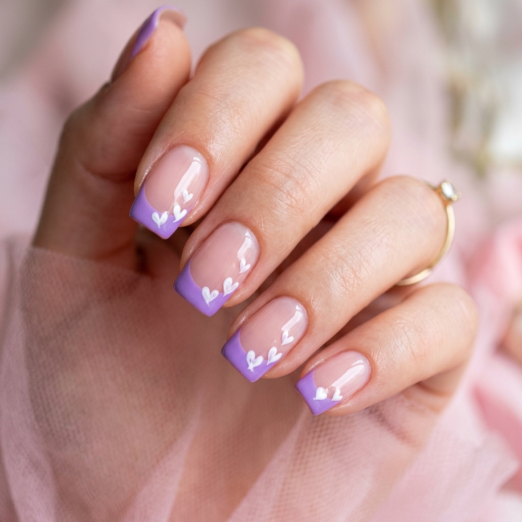 30 Purple French Tip Nails Ideas You'll Want to Save Now 25 Purple Heart French Tip Nails Ideas