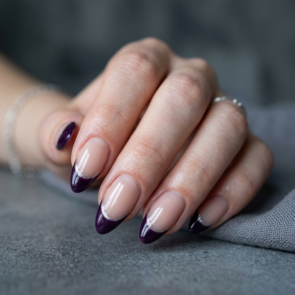 30 Purple French Tip Nails Ideas You'll Want to Save Now 13 Purple and Silver French Tip Nails Ideas