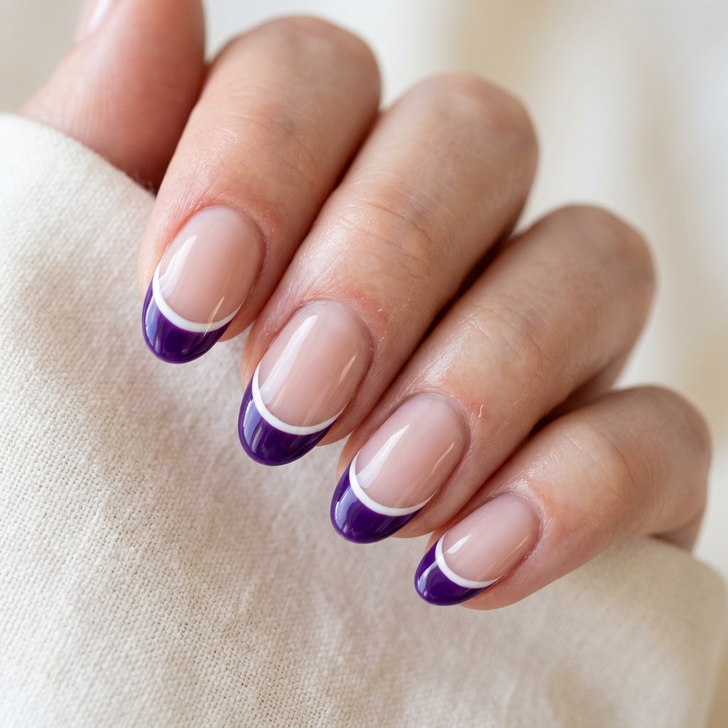 30 Purple French Tip Nails Ideas You'll Want to Save Now 11 Purple and White French Tip Nails Ideas