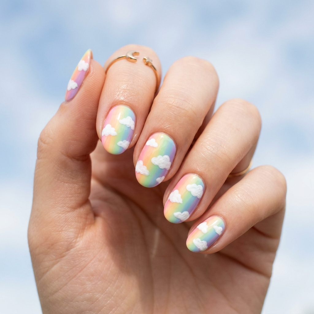 Rainbow Cloud Nail Ideas