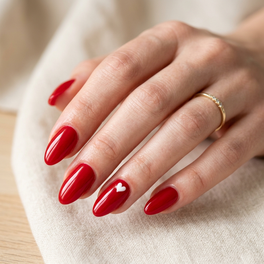 Red Heart February Nails Ideas