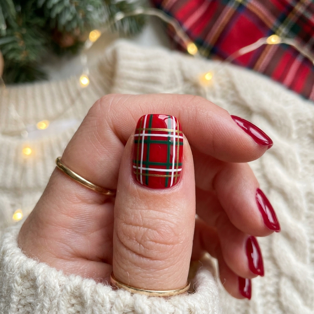 Red Plaid Nail Ideas