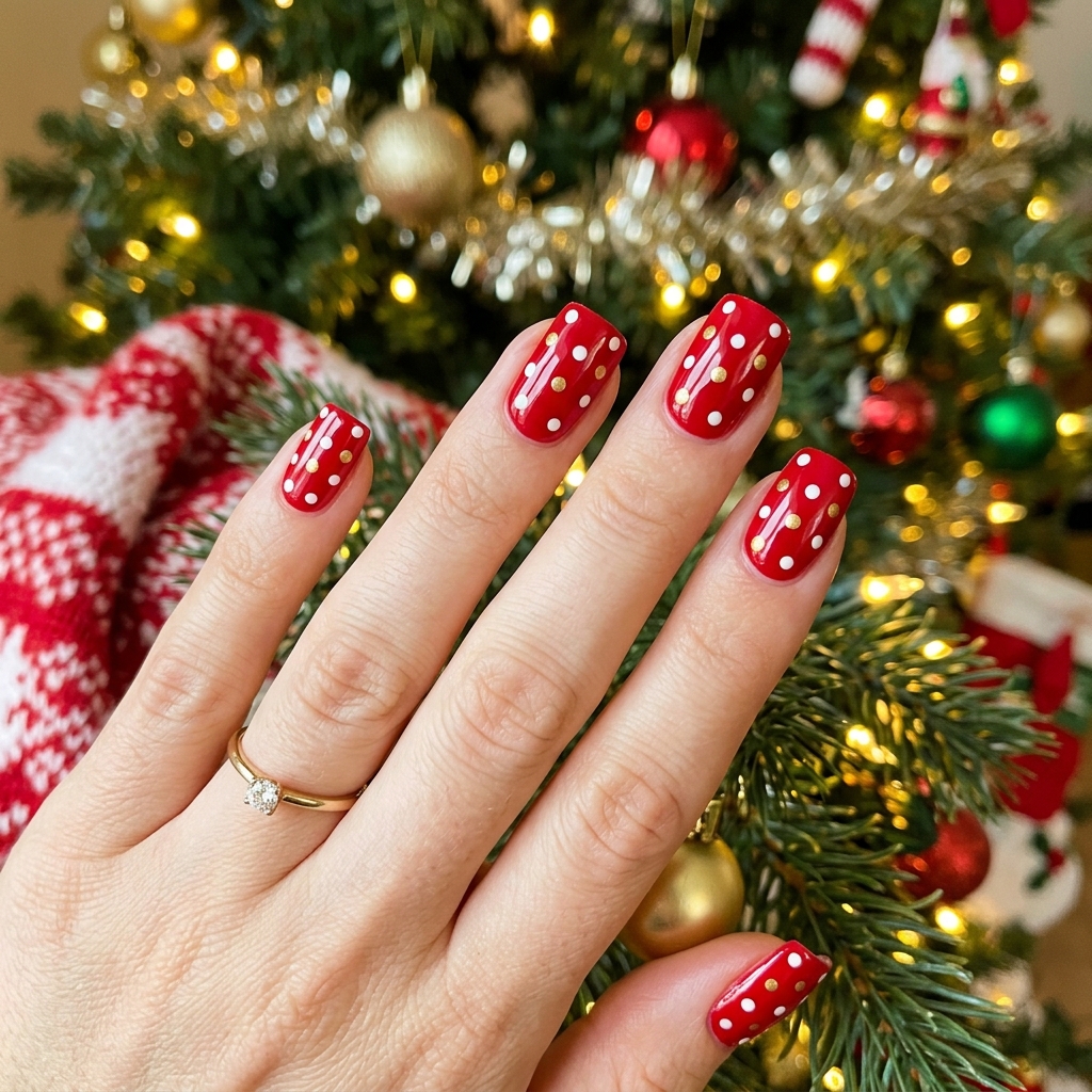 Red Holly Berry Nail Ideas