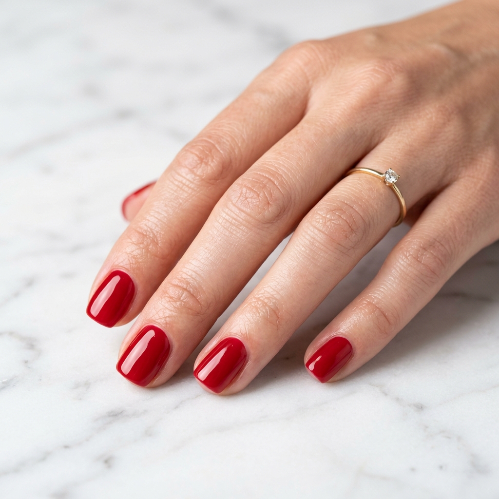 Simple Short Nails Ideas: 30 Creative Looks to Inspire Your Next Manicure 9 Classic Red Short Nails Idea